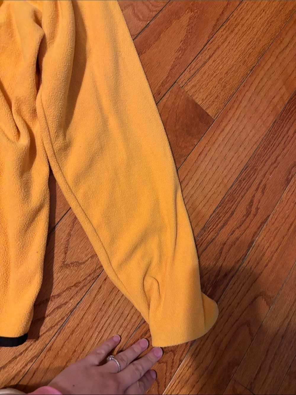 The North Face Men’s Yellow and Black Snap-Front Fleece Pullover